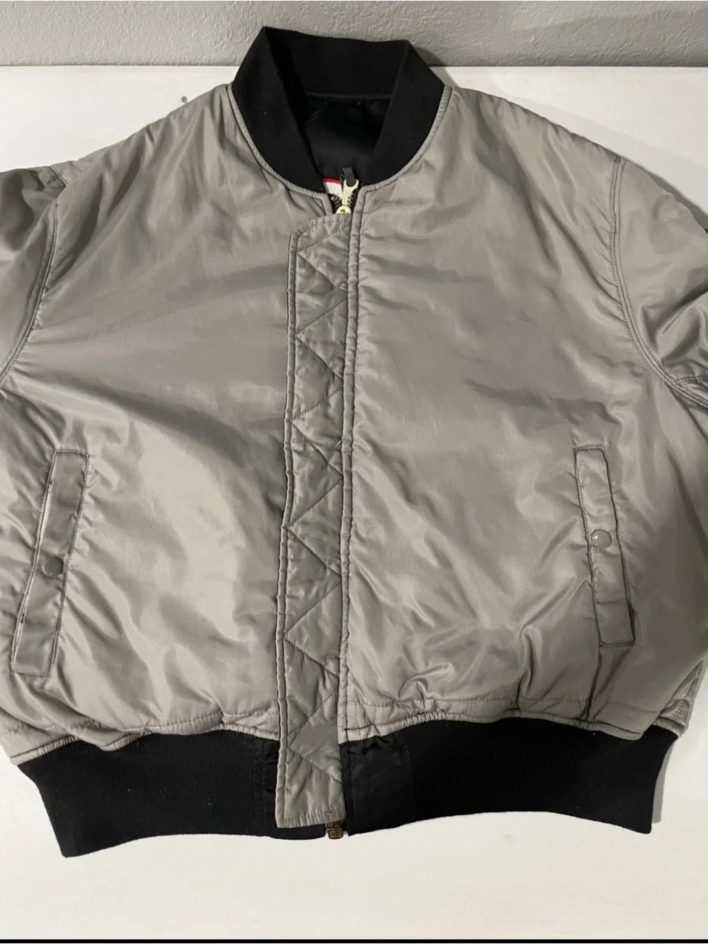 Nascar Black Bomber Jacket with Red Accents